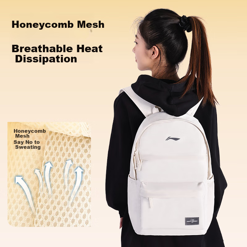Li-Ning Unisex Backpack for Junior High School Students, Outdoor Travel Bag, Lap...