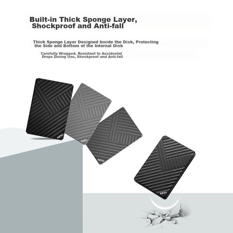 KESU 1TB Portable Hard Drive, Large Capacity, Dual Disk Backup, USB3.0, External...