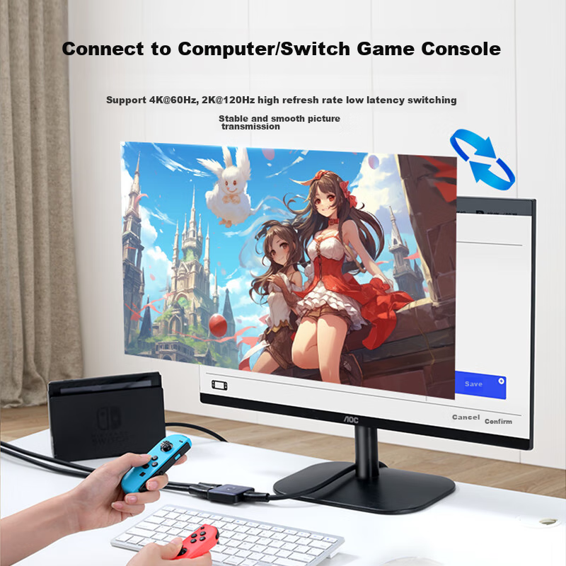 Lvdjenn HDMI 2.0 Switcher Two-In 4K 60Hz Bidirectional Distributor One-To Laptop...