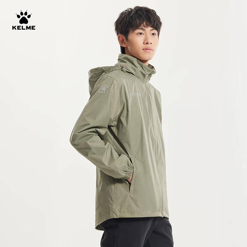 KELME Sports Jacket for Men, Windproof And Water-Resistant Coat, Hooded Football...