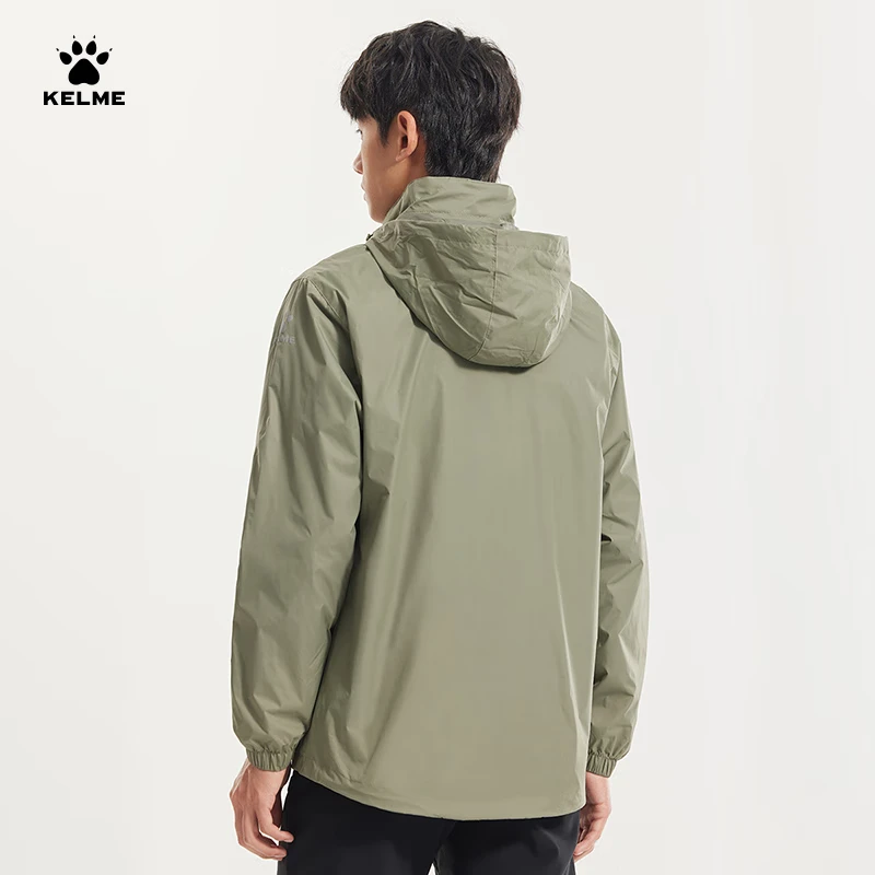 KELME Sports Jacket for Men, Windproof And Water-Resistant Coat, Hooded Football...