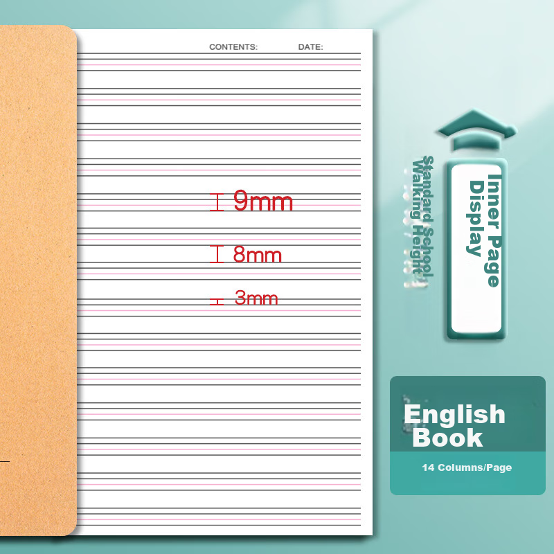 Licao English Notebook 16k14 Grid English Exercise Book for Primary And Middle S...