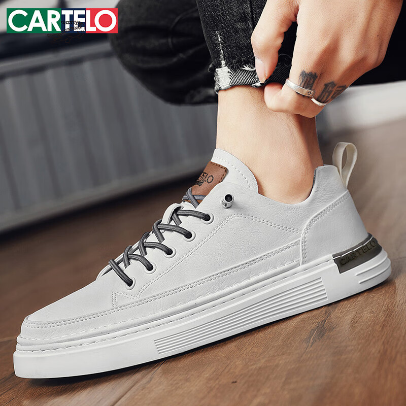 CARTELO Men's Shoes, 2025 Summer Casual Shoes, Fashionable British Style Leather...