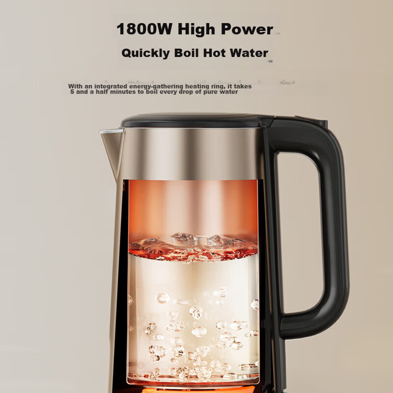 Midea Electric Kettle, 2L Seamless Double-Layer Anti-Scalding Electric Kettle, 3...