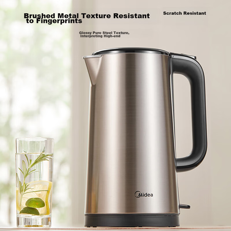 Midea Electric Kettle, 2L Seamless Double-Layer Anti-Scalding Electric Kettle, 3...
