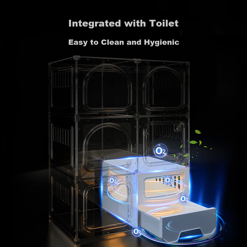 ColesHome Cat Cage with Litter Box, Suitable for Small Cats, Indoor Double-Layer...