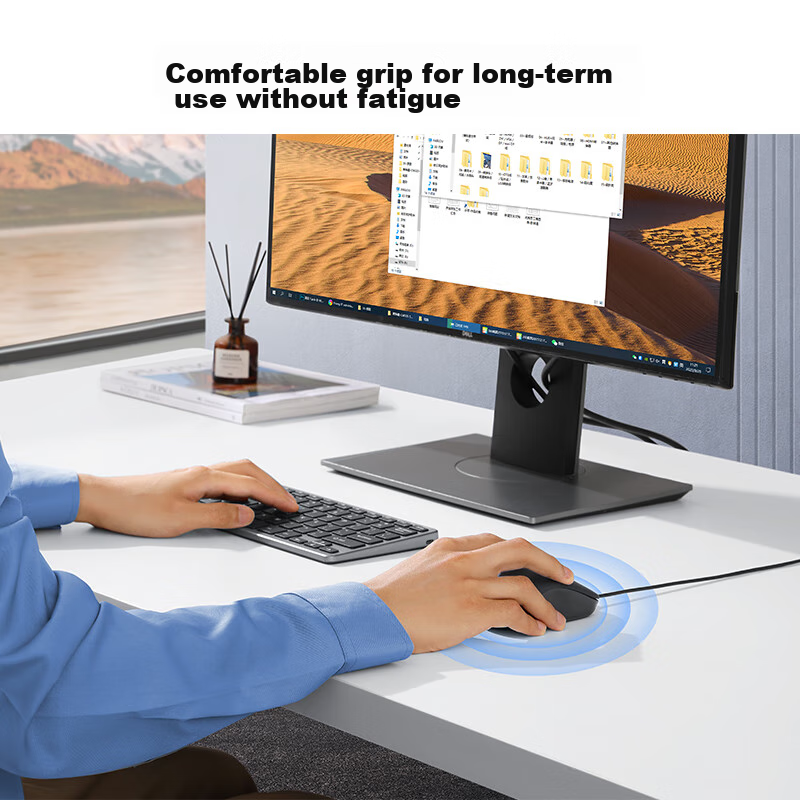 Lulian Mouse, Wired Mouse, Office Mouse, Quiet Mouse, Symmetrical Mouse, for Hom...