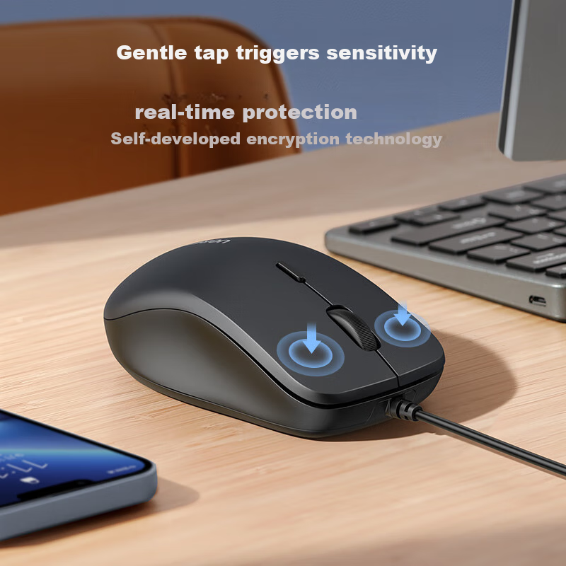 Lulian Mouse, Wired Mouse, Office Mouse, Quiet Mouse, Symmetrical Mouse, for Hom...