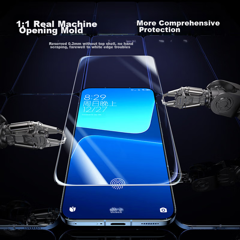 Lulian Tempered Glass Screen Protector for Xiaomi 13, Full Coverage No Black Bor...