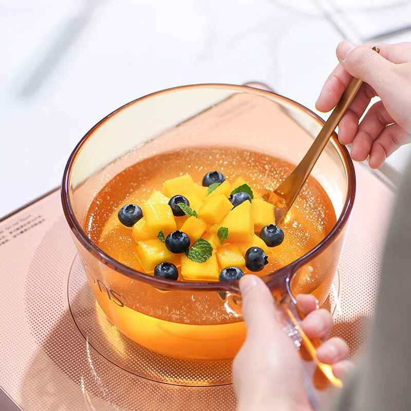 Corning (VISIONS) Crystal Series Glass Soup Pot 1.6L Single-Handle Milk Pot Stew...