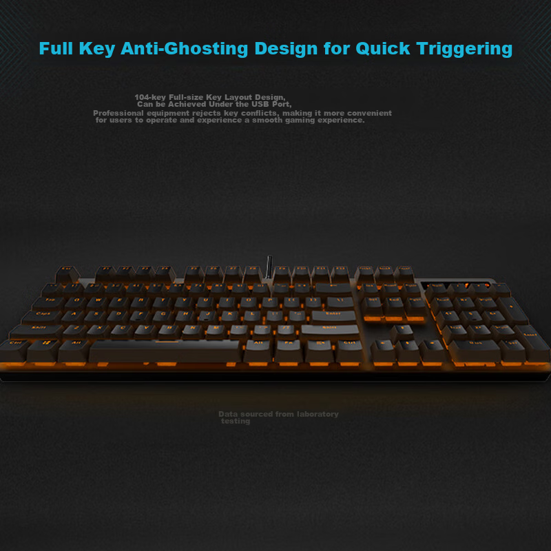 Rapoo V500PRO Single Backlit Mechanical Keyboard, Wired Full-Size 104-Key Gaming...