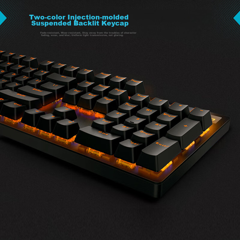 Rapoo V500PRO Single Backlit Mechanical Keyboard, Wired Full-Size 104-Key Gaming...