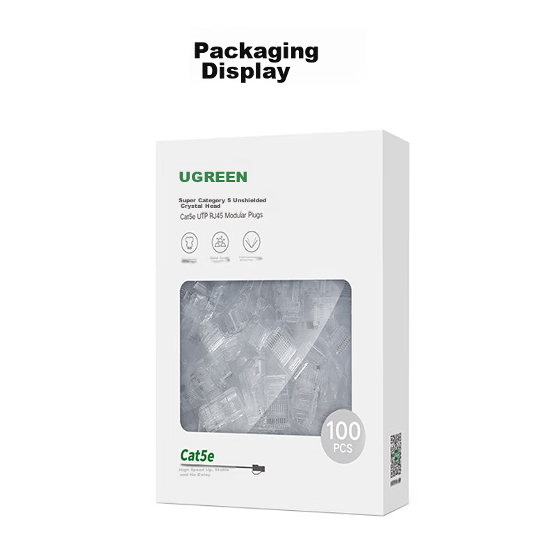 Lulian CAT5e Ethernet Cable Connectors, Gigabit Network Plugs, 30U Gold-Plated P...