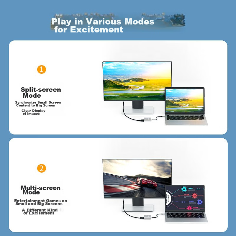 Liantuo Type-C Expansion Dock, USB-C to HDMI/VGA Converter, 4K, for Apple Comput...