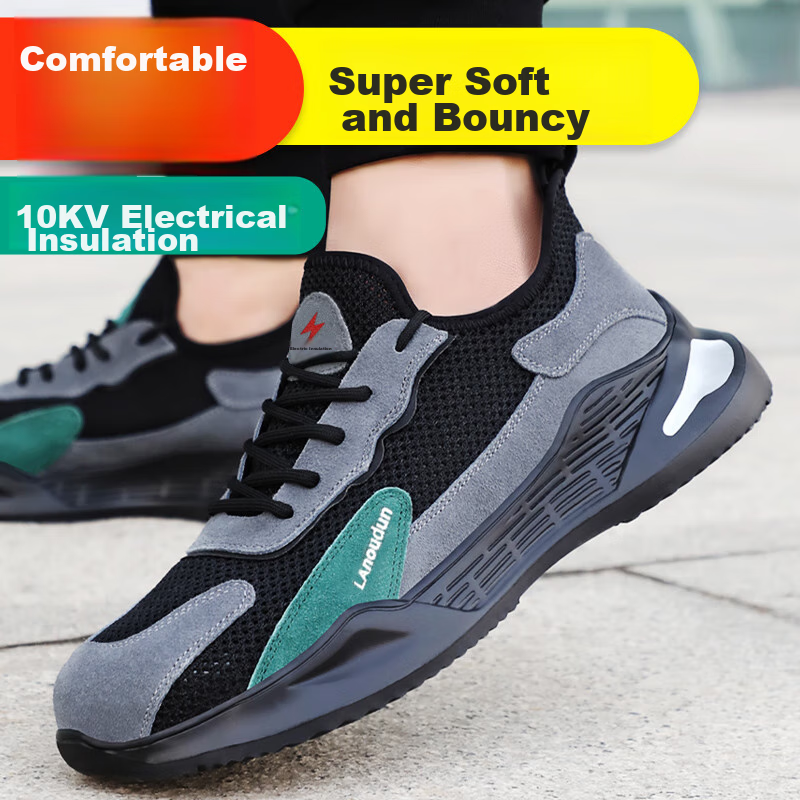 Blue Owl Shield Safety Shoes for Men, Summer Breathable, 10KV Insulated, Electri...