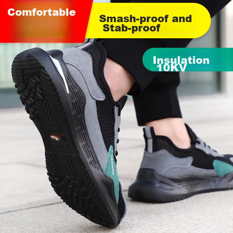 Blue Owl Shield Safety Shoes for Men, Summer Breathable, 10KV Insulated, Electri...