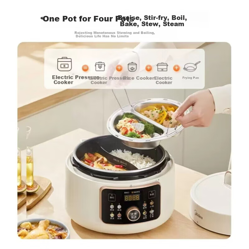 Midea Electric Pressure Cooker【Creative Mandarin Ducks】Home 4L Double-Liner Hi...