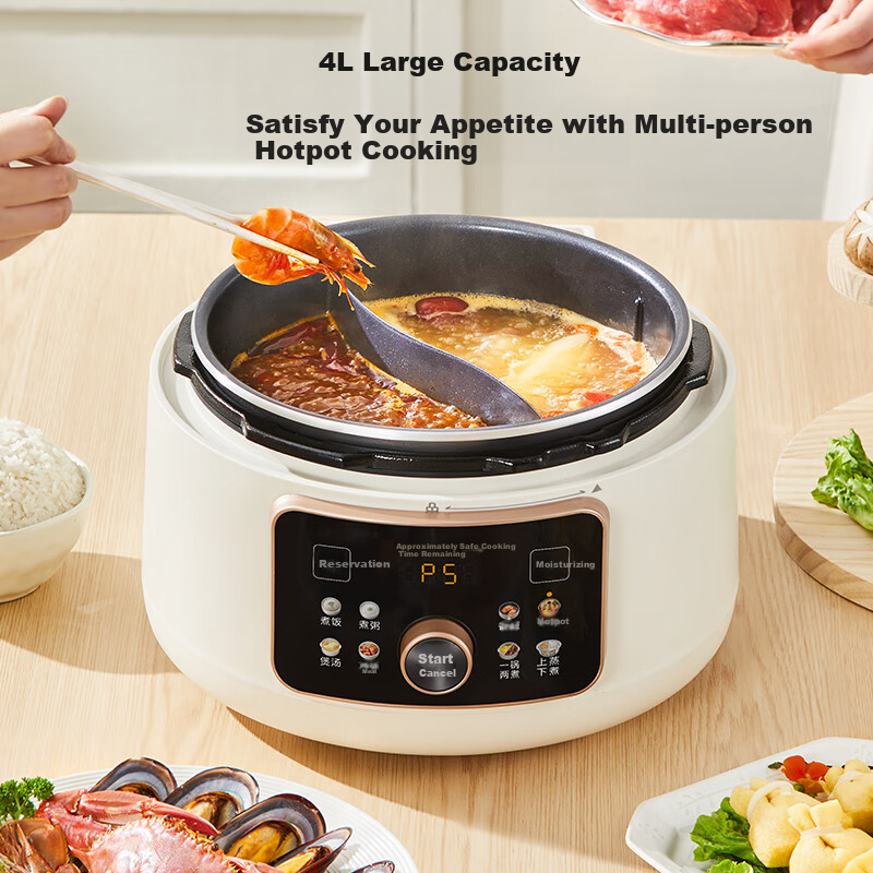 Midea Electric Pressure Cooker【Creative Mandarin Ducks】Home 4L Double-Liner Hi...