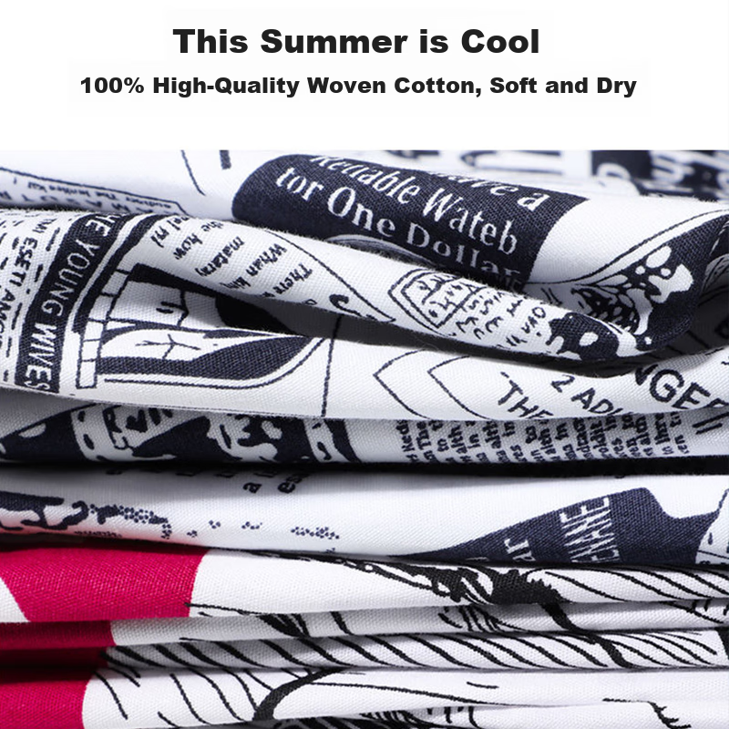 Langsha Pure Cotton Sleep Shorts for Men, Thin Large Size Five-Point Beach Short...