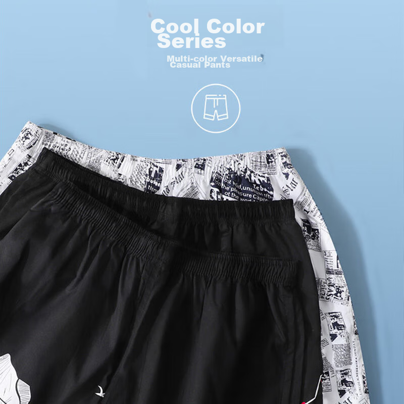 Langsha Pure Cotton Sleep Shorts for Men, Thin Large Size Five-Point Beach Short...