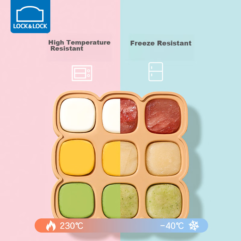Lock & Lock Baby Food Mold, Silicone Freezer Tray, Infant Food Container, Freeza...