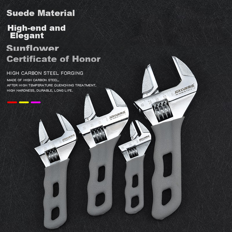 JERXUN Adjustable Wrench, Mini Short Handle, Wide Opening, Multi-Functional, Adj...