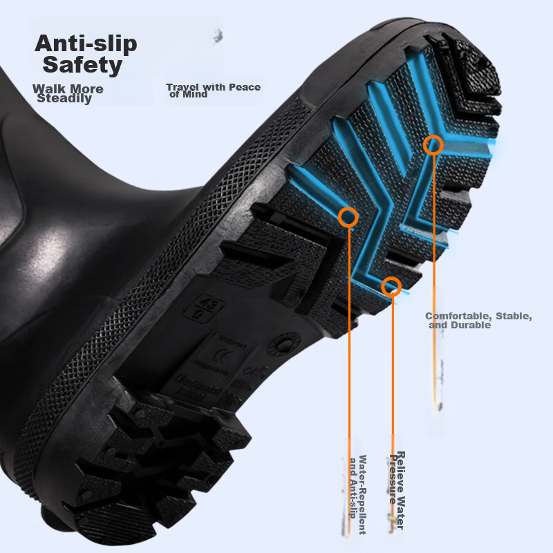 Blue Owl Shield Rain Boots for Men, High-Top Waterproof Shoes, Outdoor Non-Slip...