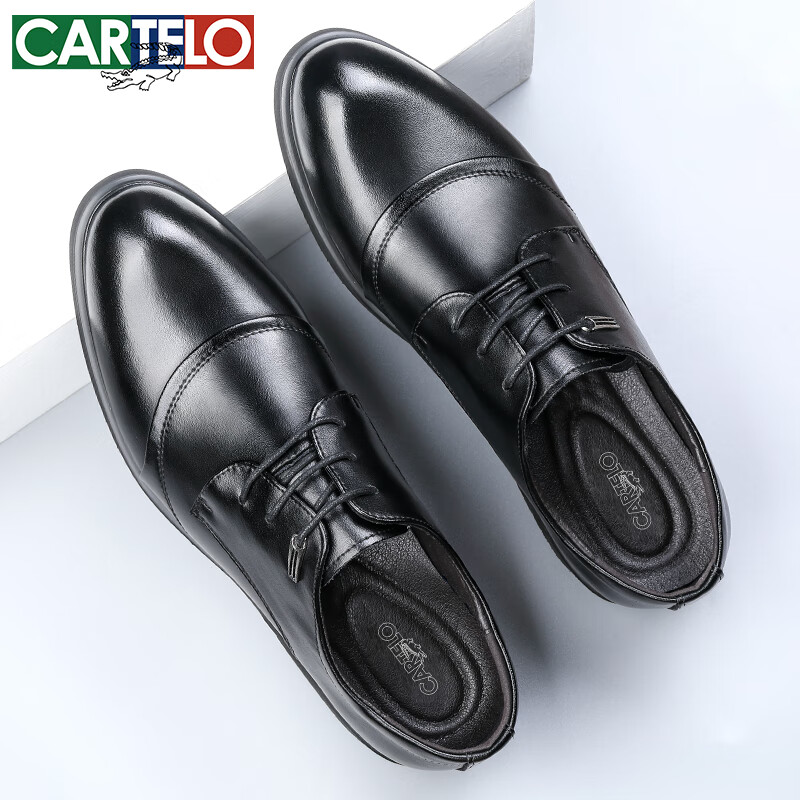 CARTELO Men's Business British Style Cowhide Dress Shoes All-match Men's Wedding...