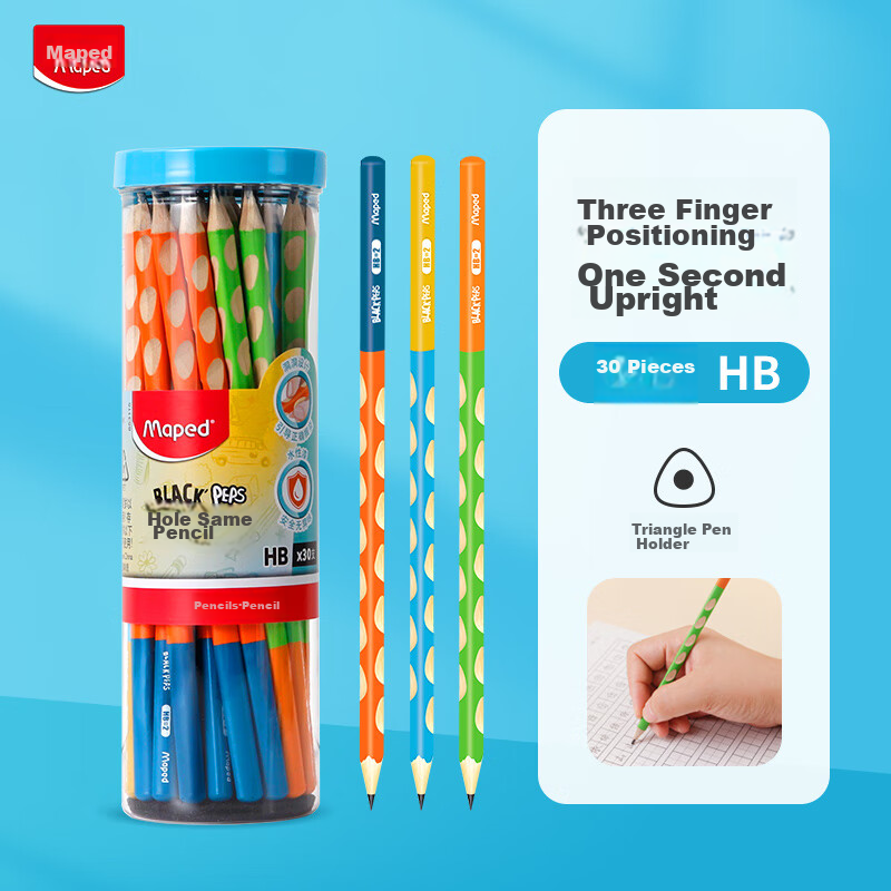 Maped Colored Perforated Pencils, 30 Pieces, HB, Children's Pencils, Kindergarte...