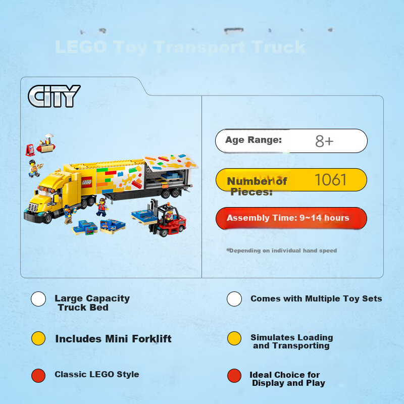 LEGO City Series 60440 Yellow Transport Vehicle, Boys' Toy, Children's Birthday...