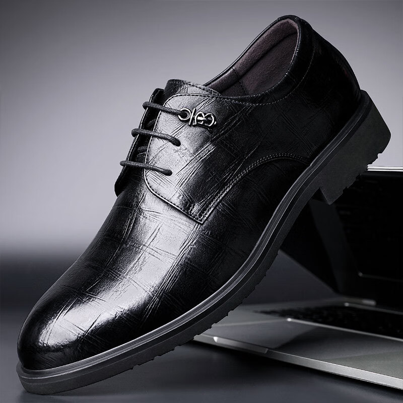 CARTELO Men's Leather Shoes Breathable Cowhide Formal Shoes All-match Low-top La...