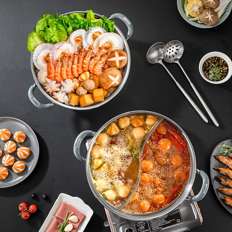 Maxcook 316 Stainless Steel Hot Pot 32cm Soup Pot Hot Pot with Lid Gas Electric...