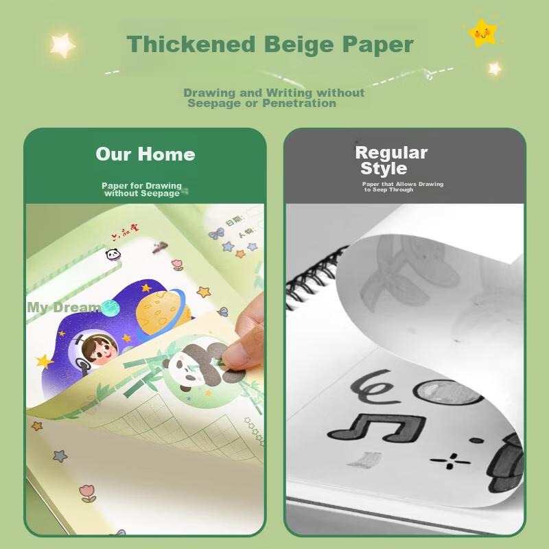 Liupintang Drawing Diary Notebook for Primary School Students in Grades 1-4, Lin...