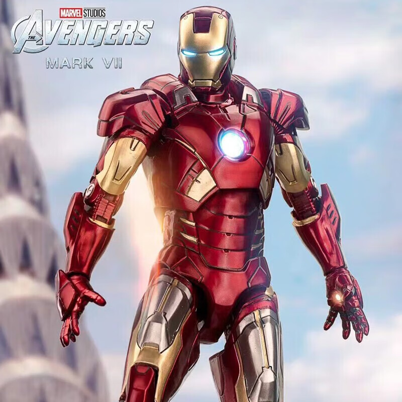 Zhongdong Toy, Marvel Iron Man Action Figure, 10th Anniversary Light-Up Version,...