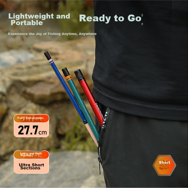 Kemaile Laser Handheld Fishing Rod Set, 2.4 Meters, Children's Fishing Rod for C...