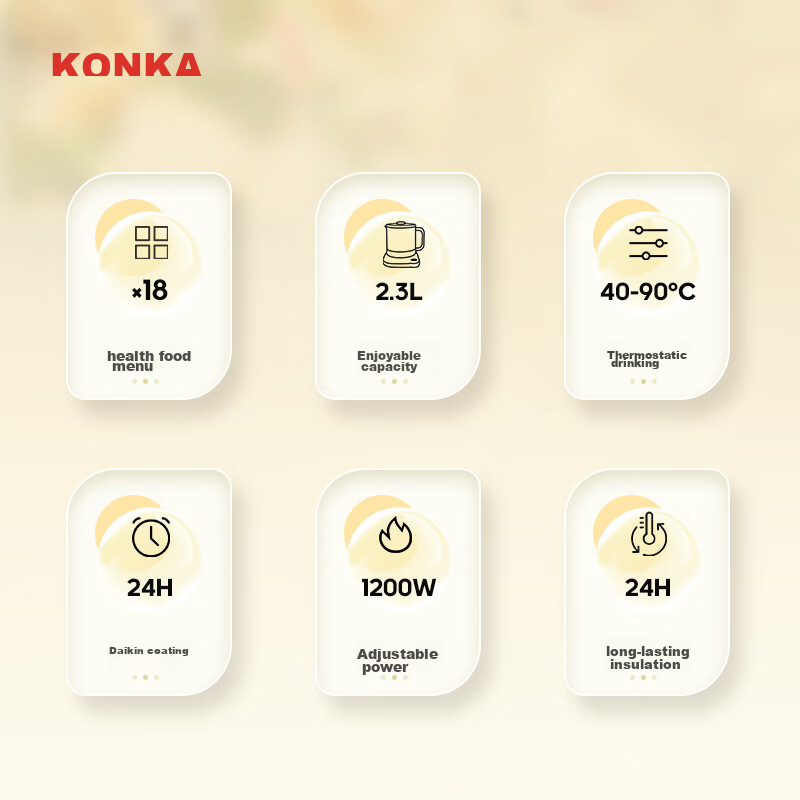 KONKA Health Pot, Tea Maker, Large Capacity Glass Insulated Water Boiler, Electr...