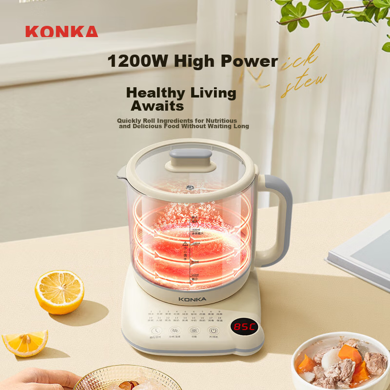 KONKA Health Pot, Tea Maker, Large Capacity Glass Insulated Water Boiler, Electr...
