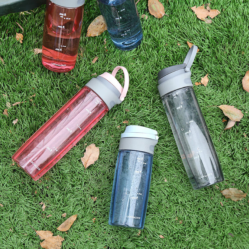 LOCK&LOCK Plastic Water Bottle, One-Button Sports Water Bottle, Plastic Tea Cup,...