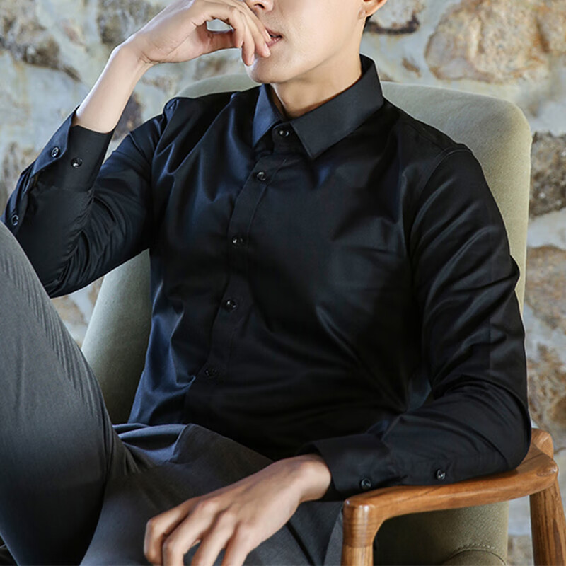 ROMON Men's Solid Color Business Professional Formal White Shirt Workwear Jacket...