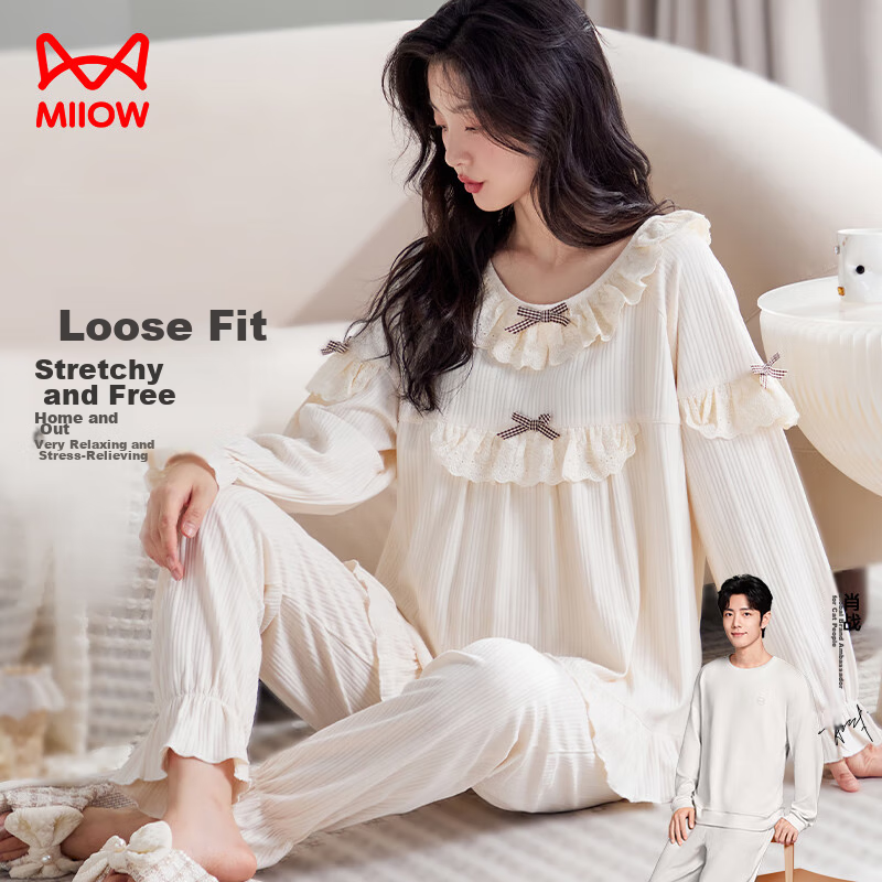 Maoren Women's Pajamas [100% Pure Cotton, Anti-Mite, Antibacterial] Butterfly La...