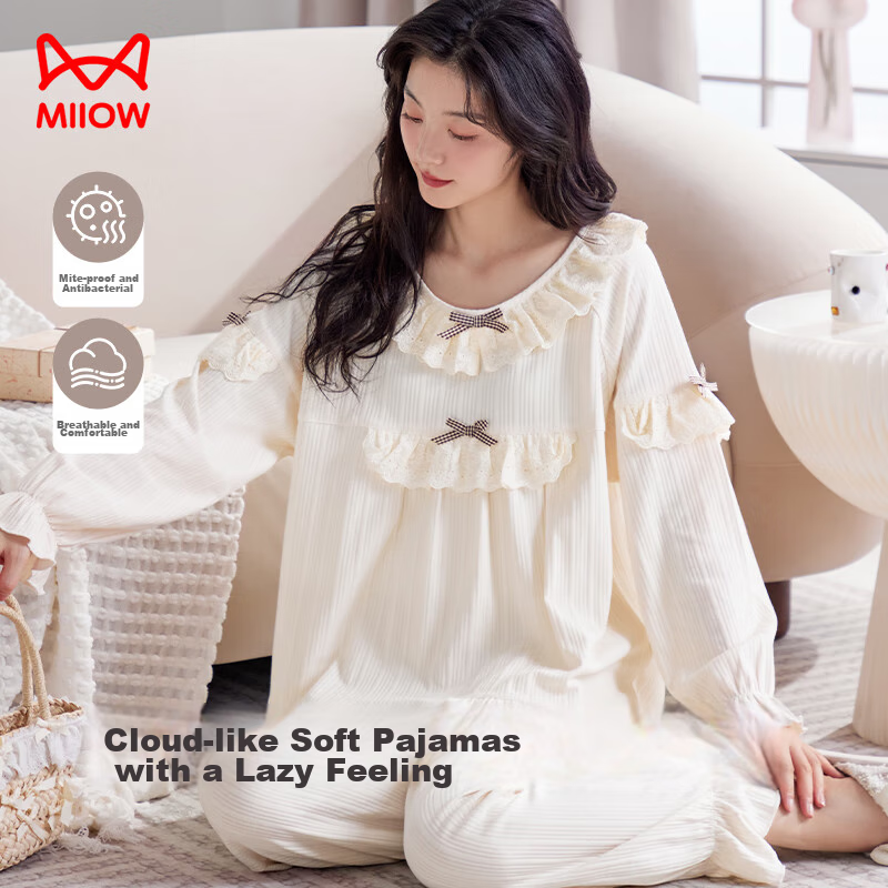 Maoren Women's Pajamas [100% Pure Cotton, Anti-Mite, Antibacterial] Butterfly La...