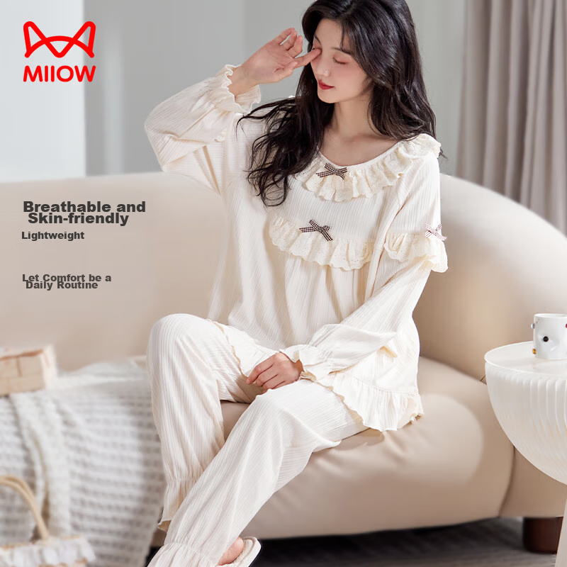Maoren Women's Pajamas [100% Pure Cotton, Anti-Mite, Antibacterial] Butterfly La...