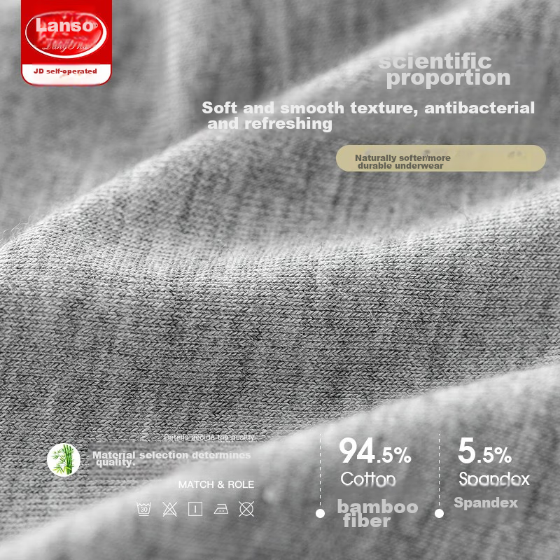 Langsha Men's Underwear, Boxer Briefs, 3A Grade Antibacterial Bamboo Fiber, Thin...