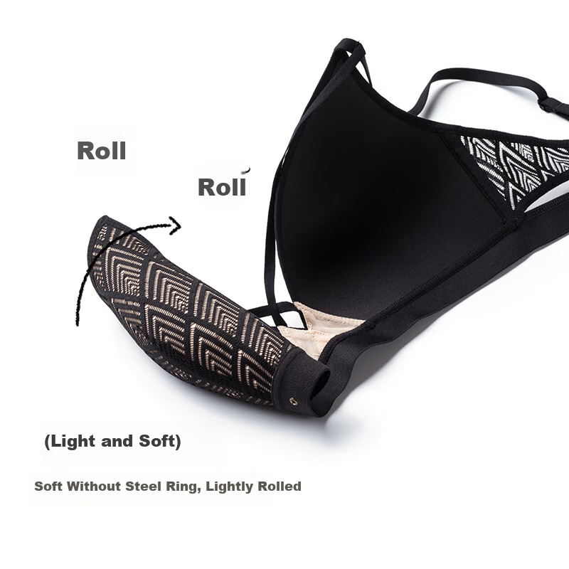 Langerie Women's Ultra-Thin Wire-Free Comfortable Bra Sexy French Triangle Cup S...