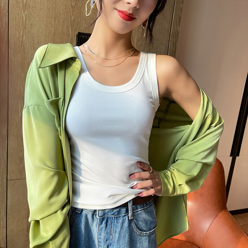 Langsha Camisole Tank Top for Women with Built-In Bra Pads, Wearable As Outerwea...