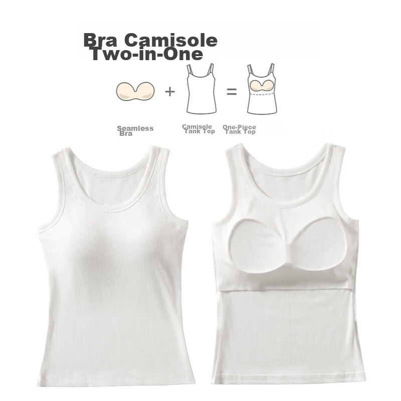 Langsha Camisole Tank Top for Women with Built-In Bra Pads, Wearable As Outerwea...