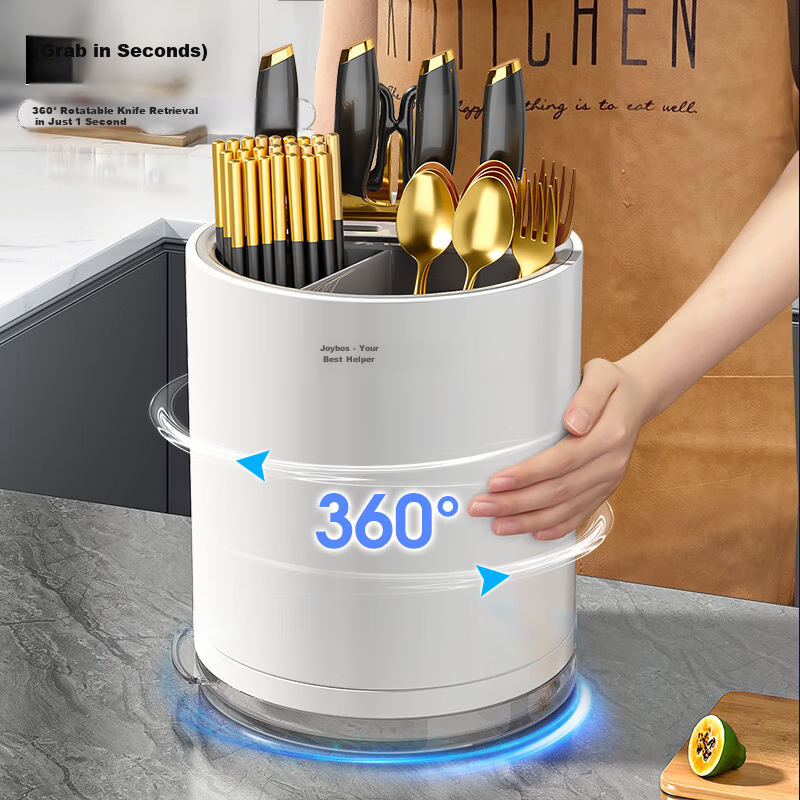 Jiabangshuo New Kitchen Magnetic Sensor Rotating Knife Holder, Thickened Storage...