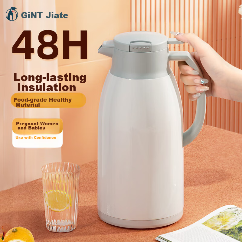 GiNT Insulated Bottle with Glass Inner Liner, Large Capacity Portable Thermos fo...