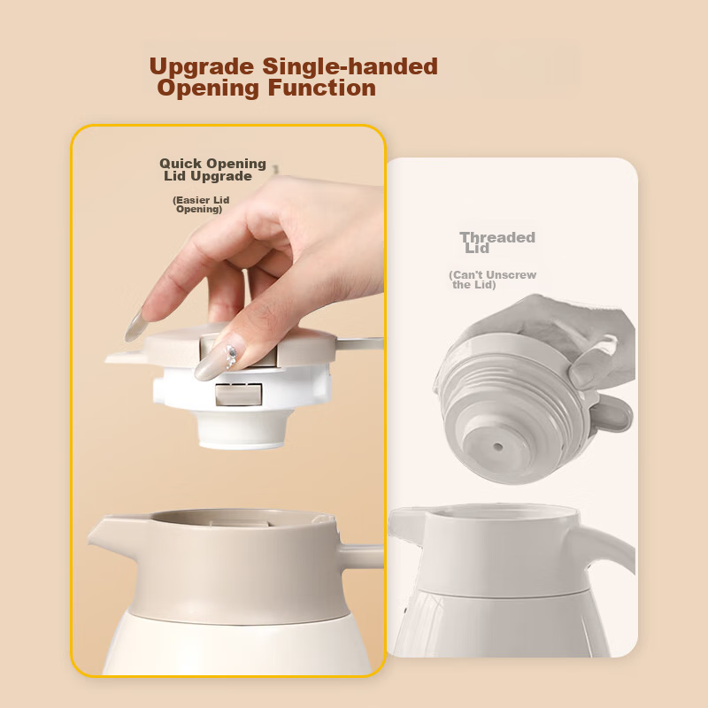 GiNT Insulated Bottle with Glass Inner Liner, Large Capacity Portable Thermos fo...