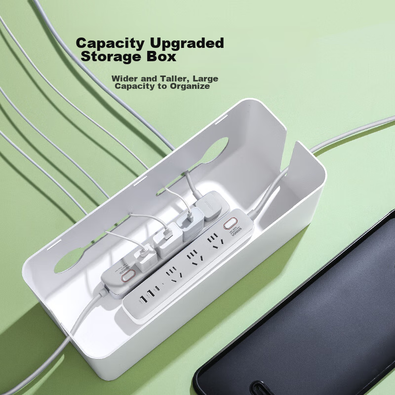 Lulian Power Strip Storage Box, Large Multifunctional Power Cord Organizer, TV C...